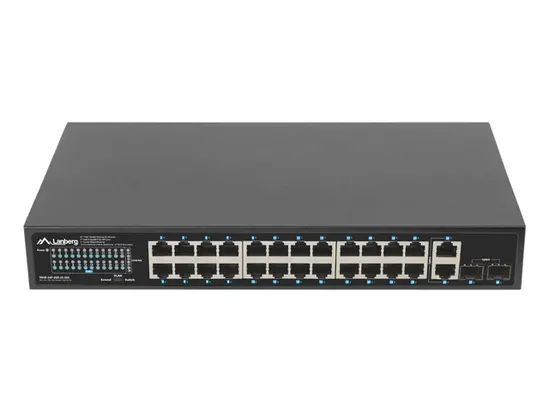 Комутатор Lanberg switch 24x 1GB poe+2x GB 2x sfp rack 19' gigabit ethernet 360w