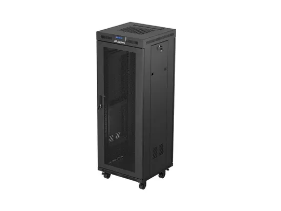 Комуникационен шкаф Lanberg rack cabinet 19' free-standing 32U600X600 (FLAT PACK) with mesh door LCD black