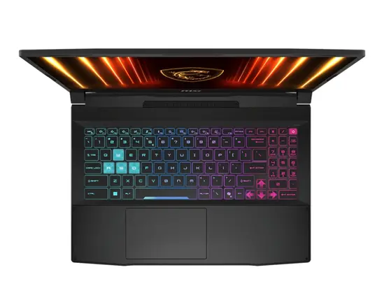 Лаптоп MSI Katana 15 HX B14WFK, i5-14450HX (10C16T 6P+ 4E, up to 4.8Ghz), NVIDIA GeForce RTX 5060 8GB GDDR7 572 AI TOPS, 15.6' QHD (2560x1440) 165Hz, IPS-Level, 16GB DDR5 2x8 5600MHz, 512GB SSD Gen4x4, Intel WiFi 6E, BT5.3, 4 Zone RGB Kbd, NO OS, 2.4kg