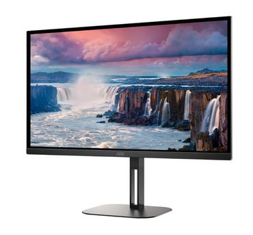 Монитор AOC Q27V5N/BK, 27' VA WLED, 2560x1440@75Hz, 4ms GtG, 300cd m/2, 4000:1, 20M:1 DCR, Adaptive Sync, FlickerFree, Low Blue Light, 3Wx2, Tilt, Height Adjust, Pivot, Swivel, 2xHDMI, 2xDP