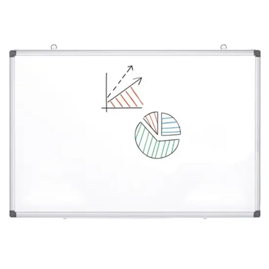 Бяла дъска с алуминиева рамка 90х120 см - снимана отпред, с рисунки