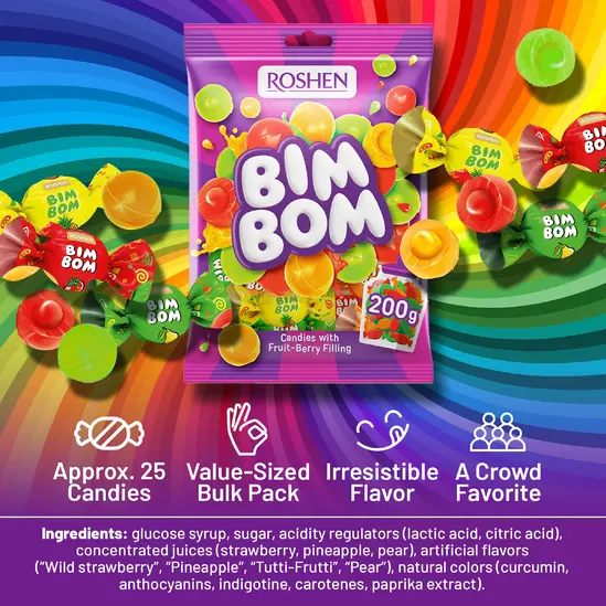 Бонбони Roshen bim bom карамелажни 1 кг