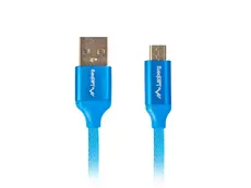 Кабел Lanberg USB MICRO-B (M)  -  USB-A (M) 2.0 cable 1.8m, blue premium QC 3.0