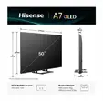 Телевизор Hisense 50" A7Q, 4K Ultra HD 3840x2160, QLED, FALD, Quantum Dot, HDR 10+, HLG, Dolby Vision, Dolby Atmos, Smart TV, WiFi 5GHz, WiFi Direct, BT, Anyview Cast, 3xHDMI, 2xUSB, LAN, CI+, DVB-T2/C/S2, Black