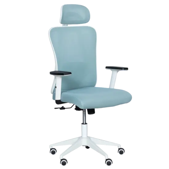 Директорски стол МЕЛИСА- син цвят, бяла рамка