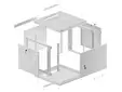 Комуникационен шкаф Lanberg rack cabinet 19' wall-mount 9U600x600 for self-assembly with metal door grey (flat pack)