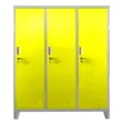 Метален гардероб детски BTL JZ с 3 отделения 150x120x40 см- затворен, жълт
