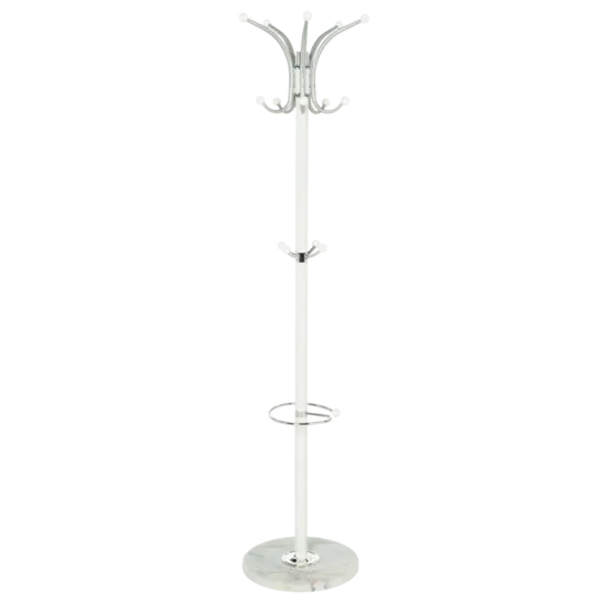 Закачалка за дрехи 8138-3- бял цвят, метална,14 кукички