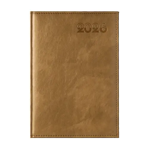 Календар - бележник ДИПЛОМАТ А4- златист цвят корица