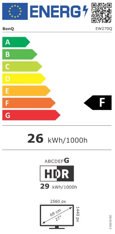 Монитор BenQ EW270Q 27" 2K 200Hz BenQ Home Entertainment Monitor, 27W WORK &  ENTERTAINMENT DISPLAY EW270Q WHITE