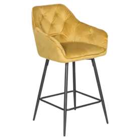 Бар стол АЛЕГ- жълт цвят, дамаска