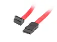 Кабел Lanberg SATA DATA III (6GBS) FF cable 50cm metal clips angled, red