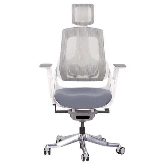 Директорски стол АЛЕКО-сниман отпред, бял полипропилен