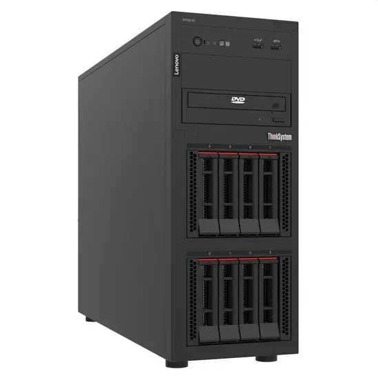 Сървър Lenovo ThinkSystem ST250 V3, Xeon E-2468 (8C 2.6GHz 16MB Cache65W), 1x32GB, OB, 2.5' HS (8), 5350-8i, No PS, XCC2 Platinum, No DVD