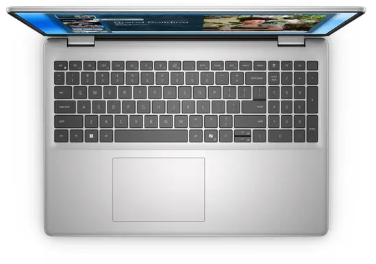 Лаптоп Dell 16 DC16251, Intel Core 7 150U (10 cores, up to 5.4 GHz), 16.0" FHD+(1920x1200) AG 300nits, 16GB, 2x8GB, DDR5, 5200 MT/s, 512GB M.2 PCIe, Intel Graphics, Cam, FPR, Wi-Fi 6E, Backlit Kb, Ubuntu, Silver, Aluminium, 3Y PS