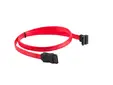 Кабел Lanberg SATA DATA III (6GBS) FF cable 50cm metal clips angled, red