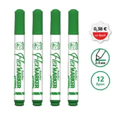 Маркер за бяла дъска FO-WB03 зелен 4 броя с пиктограми за 12 броя