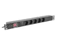 Разклонител Lanberg power distribution unit (pdu) 19' 1U 16a 2m 5x schuko outlets black
