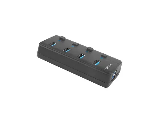 USB хъб Natec USB 3.0 Hub Mantis 2 4-Port OnOff With AC Adapter