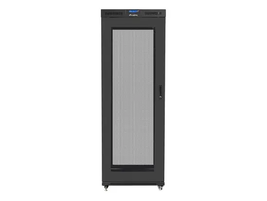 Комуникационен шкаф Lanberg rack cabinet 19' free-standing 42U800x1000 (flat pack) with mesh door lcd black v2