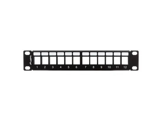 Пач панел Lanberg patch panel blank 12 port 1U with organizer for keystone modules black
