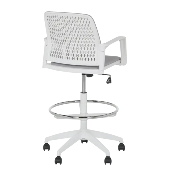 Работен стол ОРБИС- бял, газов амортисьор