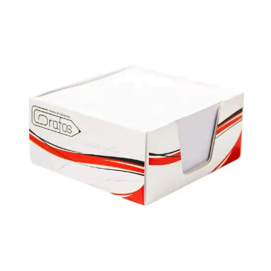 Бяло кубче в картонена поставка