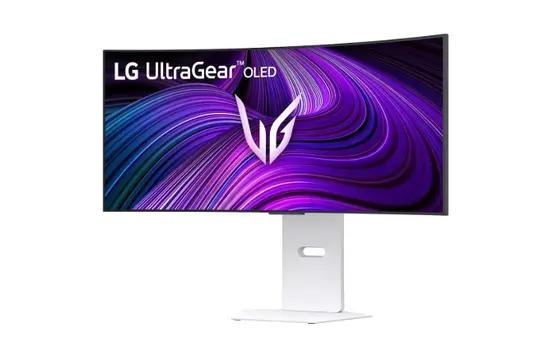 Монитор LG 34GX90SA-W, 34', OLED UltraGear 21:9 Curved Smart, IPS 0.03 ms, WQHD (3440x1440), 240Hz, HDR 10, 1500000:1, 250 cdm2, DCI-P3 98.5%, USB 3.0, VRR, Free-sync, G-Sync, USB-C, PD 65W, HDMI, DP, PBP, Speakers, LG Switch, Height, Swivel, Tilt, White