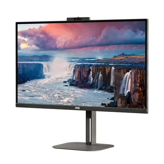 Монитор AOC Q27V5CWBK, 27' IPS WLED, 2560x1440@75Hz, 4ms GtG, 1ms MPRT, 300cd m2, 1000:1, 20M:1 DCR, Adaptive Sync, FreeSync, Low Blue Light, 5Wx2, Tilt, Height Adjust, Pivot, Swivel, HDMI, DP, USB hub