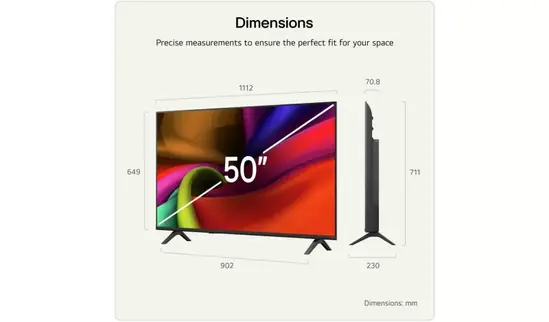 Телевизор LG 50NU8E0B3LA, 50" 4K HDR UHD, 3840x2160, DVB-T2/C/S2, AI Alpha 7, HDR 10, webOS 26, ThinQ AI, VRR, ALLM, HGiG, WiFi, Clear Voice, 4K Super Upscaling, Bluetooth 5.3, Hdmi e-ARC , CI, LAN, AirPlay2, AI Sound Pro, Google Cast, 2 Pole stand, Black