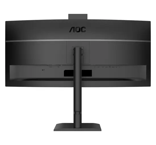 Монитор AOC CU34E4CW, 34" Curved 1500R, VA, WLED, 3440x1440@120Hz, 4ms GtG, 1ms MPRT, 350cd m/2, 3500:1, 50M:1 DCR, Adaptive Sync, FlickerFree, Anti-Blue Light, 5Wx2, Webcam 5MP, Tilt, Height Adjust, Swivel, 2xHDMI, DP, USB hub, KVM, RJ45