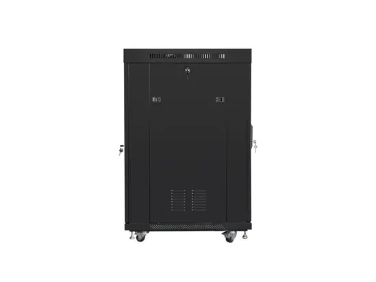 Комуникационен шкаф Lanberg rack cabinet 19' free-standing 22U800x800 (flat pack) with glass door lcd black v2