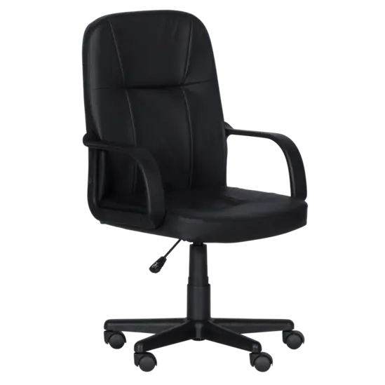 Работен стол МАРИН- сниман отстрани, черна еко кожа