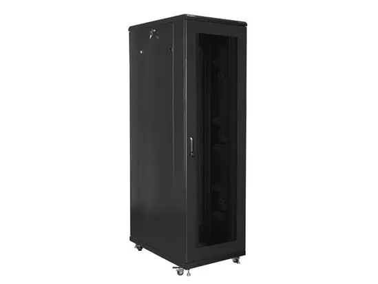 Комуникационен шкаф Lanberg rack cabinet 19' free-standing 42U800x1000 (flat pack) with mesh door black
