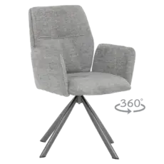 Трапезен стол ВАЯ- сив цвят, дамаска