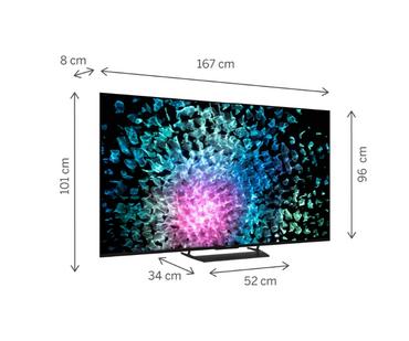 Телевизор Thomson Smart MiniLED TV 75'; Google TV; 3840 x 2160 (4K UHD), 1500000:1, LED, 144 Hz, DVB-T/T2/C/S/S2, HDR10, Wi-Fi, Bluetooth, LAN, HDMI 4 (2.1), USB 2 (2.0) + 1 (3.0), Central Stand, Black