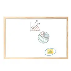 Бяла дъска с дървена рамка 40х60 см - с рисунки на нея