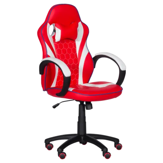 Геймърски стол МАРВЕН- еко кожа в два цвята, червено с бяло