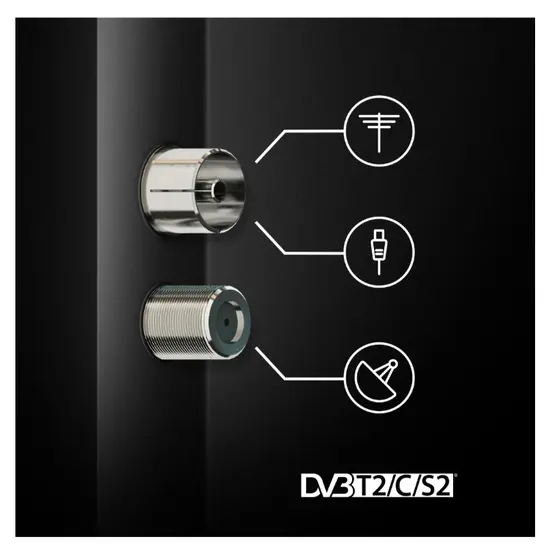 Телевизор Thomson 32"HD Easy TV; 1366 x 768 (HD), DLED, 60 Hz, DVB-TT2CSS2,HDMI 3 (1.4), USB 2 (2.0), SPDIF 1x coaxial, AV IN, Hotel mode, Side Feet, Black