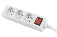 Разклонител Lanberg power strip 1.5m, 3 sockets, french with circuit breaker quality-grade copper cable, white