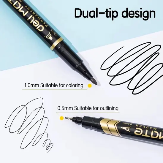 Перманентен маркер Deli двувърх - два начина на писане