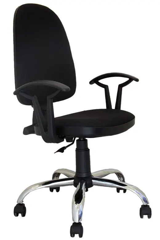 Работен стол АЙДЕМИР- черен цвят, хром база