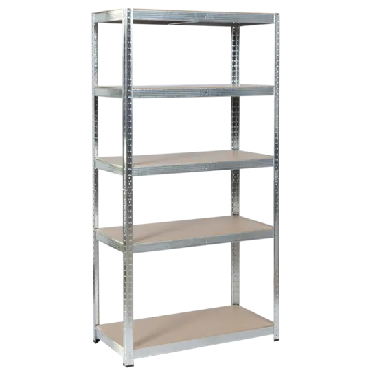 Метален стелаж BTL цинк 150x75x30см 100кг рафт- 5 рафта, цвят цинк