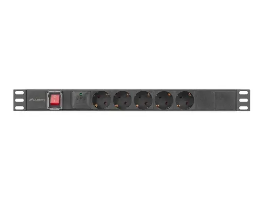 Разклонител Lanberg power distribution unit (pdu) 19' 1U 16a 2m 5x schuko outlets black