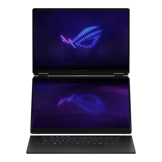 Лаптоп Asus ROG Zephyrus Duo 16, GX651AX-SR086X, Intel Ultra 9 16.0 OLED WQXGA+(WQ+) 2880X1800 16:10 Bend+500nits(HDR 1100nits) Glare DCI-P3:100%,120 HzLPDDR5X 64GB (onbd) ,2TB G4,RTX5090 24 GB G5,Wi-Fi 7 ,Backlit Kbd 1-Zone RGB, Windows 11 Pro,Stell