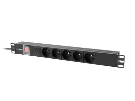 Разклонител Lanberg power distribution unit (pdu) 19' 1U 10a 2m 5x french outlets black c14