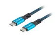 Кабел Lanberg USB-C(M) - USB-C (M) 4.0 cable 0.5m 100W 8K 30Hz Black-Blue