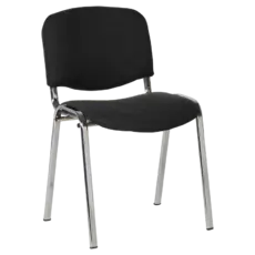 Посетителски стол Gen40 хром- черен цвят дамаска