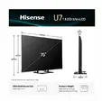 Телевизор Hisense 75'U7Q, 4K Ultra HD 3840x2160, ULED, FALD, Quantum Dot, 144Hz, IPS, HDR 10+, HLG, Dolby Vision IQ, Dolby Atmos, Smart TV, WiFi 5GHz, WiFi Direct, BT, Anyview Cast,light sensor, 4xHDMI, 2xUSB, LAN, CI+, DVB-T2CS2, Black