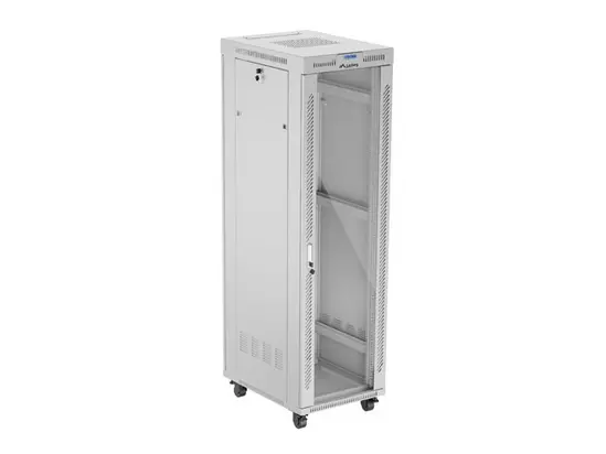 Комуникационен шкаф Lanberg rack cabinet 19' free-standing 42U600x800 (flat pack) with glass door lcd grey v2